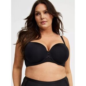 Torrid Bra Plus Size 48DDD Demi Lift Ballet Back Black Padded TShirt Push Up-New